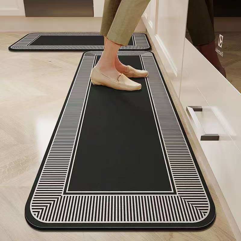 Anti Slip Kitchen Mat Set of Two Absorbent Kitchen Runner and Floor Mat with Rubber Backing for Kitchen Sink | Hallway