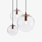 Clear Glass Globe Pendant Lights With LED Light