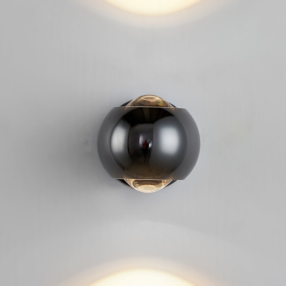 Round LED Wall Light with Up and Down Beam | Modern Metal Globe Wall Sconce