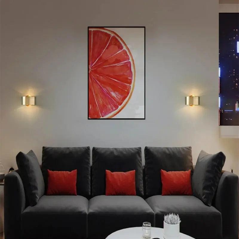 Round Metal Wall Light with Up and Down Glow | Modern Drum Wall Sconce