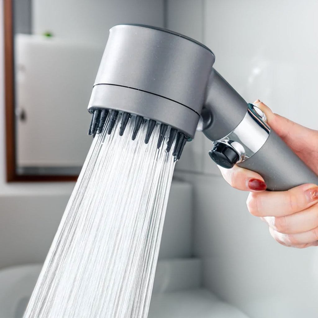 High Pressure Handheld Shower Head with Replaceable Filter Adjustable Massage and Rain Spray Modes Universal Fit for Low Water Pressure