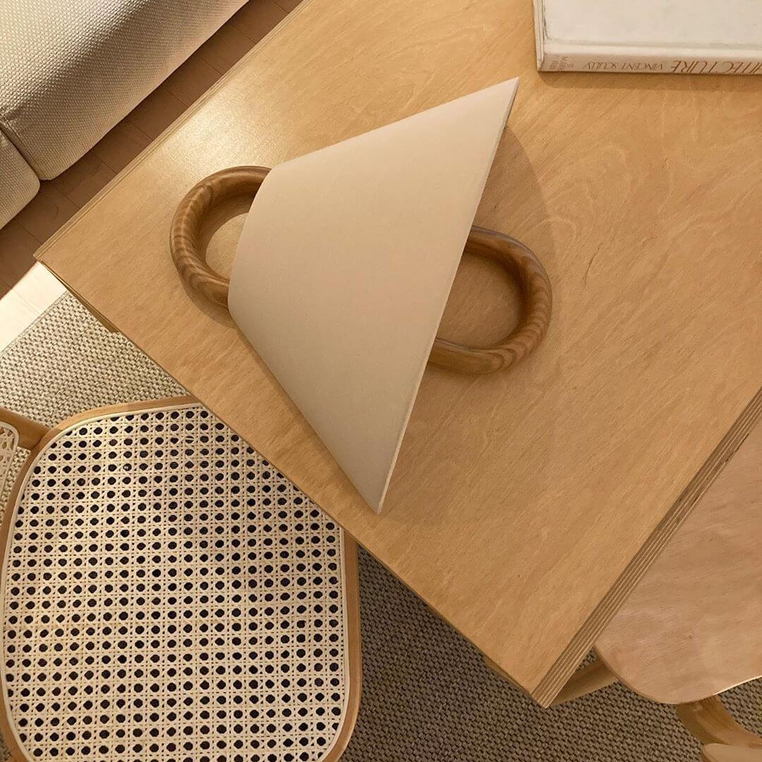 Solid Wood Ring Wall Light with Pleated or Flat Fabric Shade for Bedroom