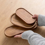 Solid Wood Serving Tray with Raised Rim | Handmade Coffee and Tea Tray