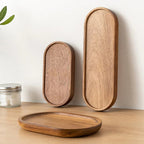 Solid Wood Serving Tray with Raised Rim | Handmade Coffee and Tea Tray