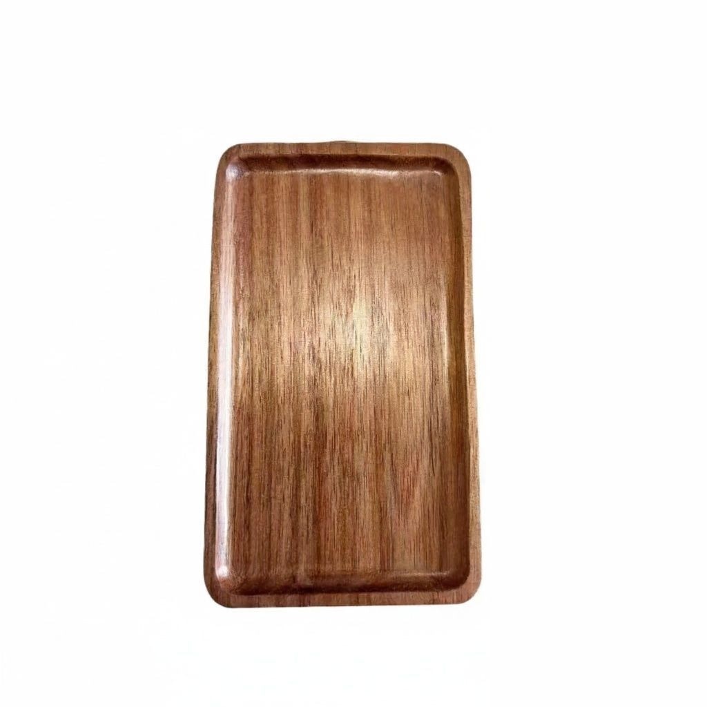 Solid Wood Serving Tray with Raised Rim | Handmade Coffee and Tea Tray