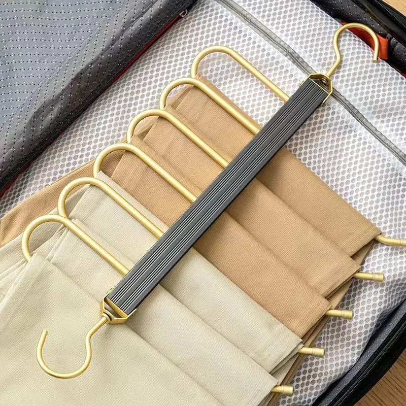 Space Saving Aluminium Trouser Hanger with Swivel Hook and Non Slip Bars