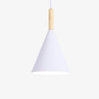 Cone Metal pendant lights With Wooden Stem For Bar