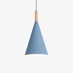 Cone Metal pendant lights With Wooden Stem For Bar