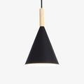 Cone Metal pendant lights With Wooden Stem For Bar