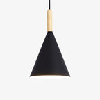 Cone Metal pendant lights With Wooden Stem For Bar