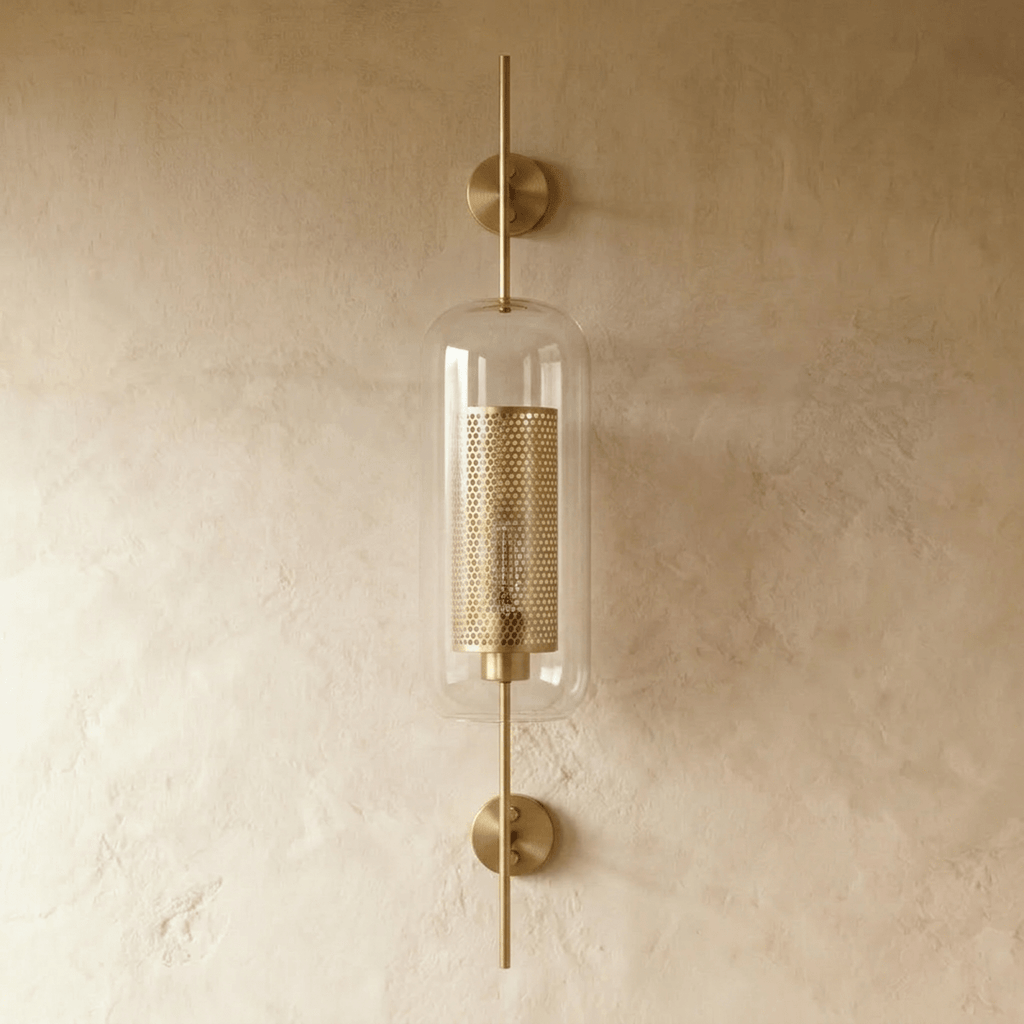 Modern Glass Tube Wall Light LED Light With Iron Backplate