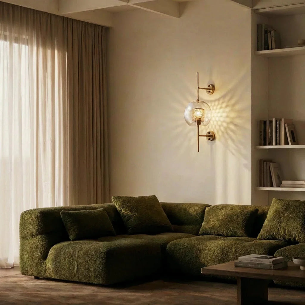 Modern Glass Tube Wall Light LED Light With Iron Backplate