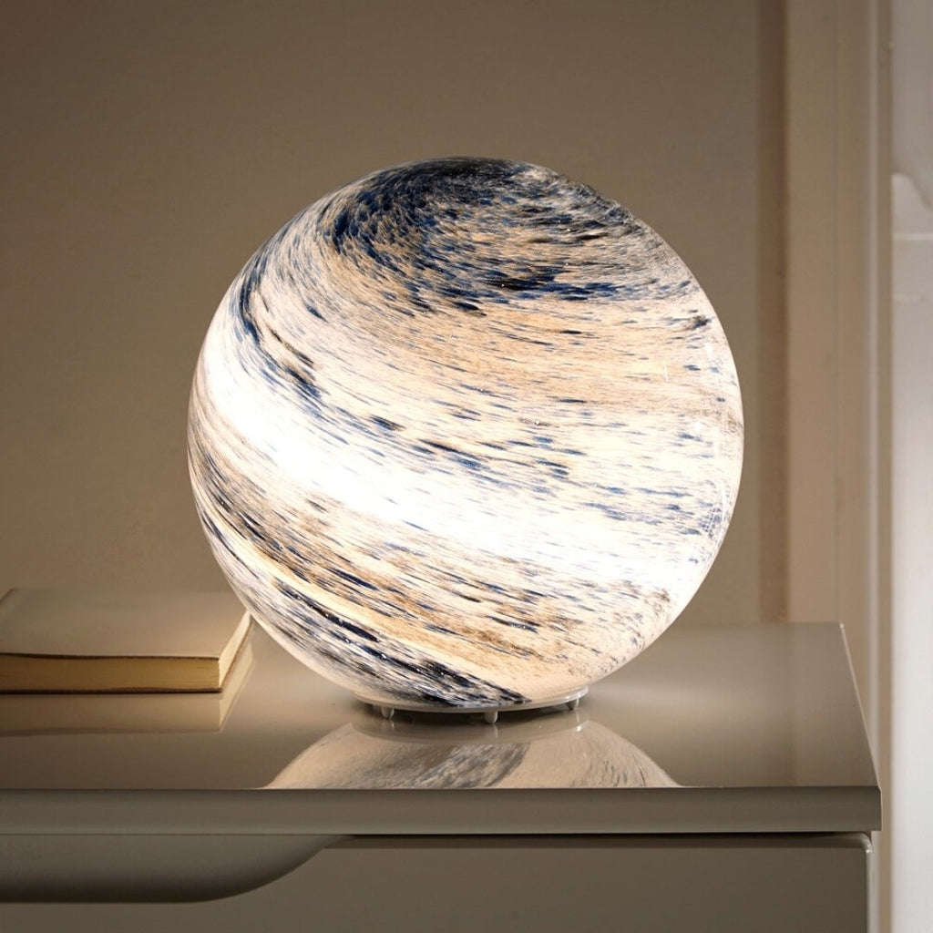 USB Powered Planet Sphere LED Table Lamp with Swirl Pattern and Remote