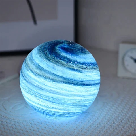 USB Powered Planet Sphere LED Table Lamp with Swirl Pattern and Remote