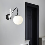 Vintage Rustic Mermaid Wall Light with Glass Globe Shade for Bedroom