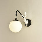 Vintage Rustic Mermaid Wall Light with Glass Globe Shade for Bedroom