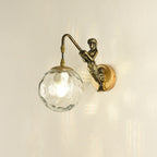 Vintage Rustic Mermaid Wall Light with Glass Globe Shade for Bedroom