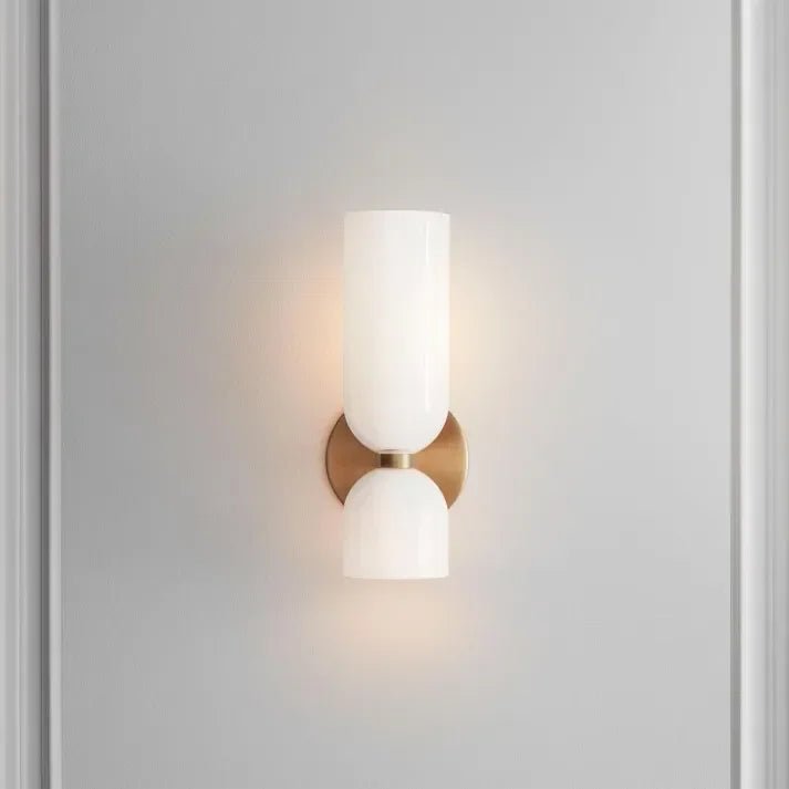 Modern Glass Wall Light for Living Room and Bedroom in White — Ashbury Home & Living