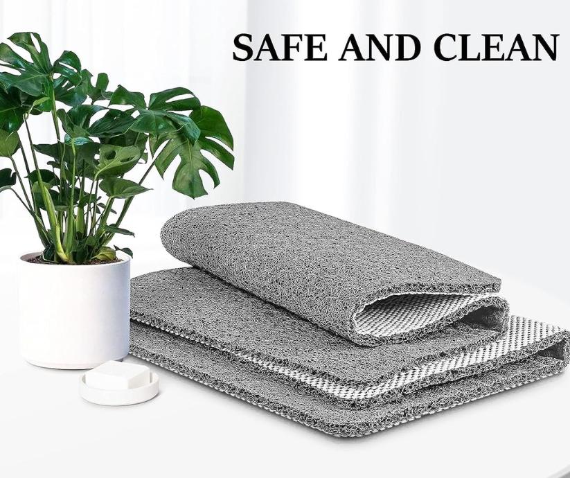 Non-Slip Shower Mat Quick Drying Loofah Style Bath Mat Cuttable Anti-Slip Mat with Water Drainage Machine Washable for Shower | Bathtub and Wet Room
