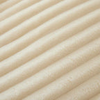 Ribbed Flannel Fleece Blanket Soft Plush Striped Throw Warm Cosy Sofa Blanket and Bedspread for Bedroom and Living Room