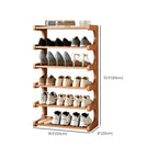 Wooden Shoe Rack with Curved Side Panels Open Freestanding Shoe Shelf Modern Bamboo Shoe Storage Organiser for Hallway | Entryway and Wardrobe