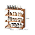 Wooden Shoe Rack with Curved Side Panels Open Freestanding Shoe Shelf Modern Bamboo Shoe Storage Organiser for Hallway | Entryway and Wardrobe