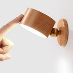 Wooden USB Rechargeable Magnetic Wall Light with Touch Control for Bedside