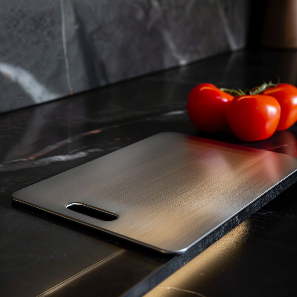 Titanium Cutting Board Non-Porous Metal Chopping Board with Handle Easy Clean Kitchen Chopping Board for Meat | Vegetables and Bread