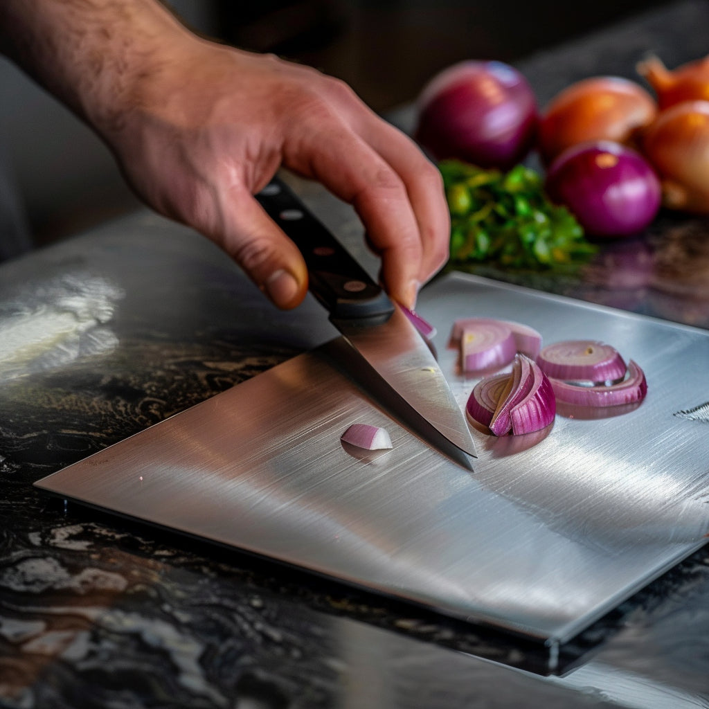 Titanium Cutting Board Non-Porous Metal Chopping Board with Handle Easy Clean Kitchen Chopping Board for Meat | Vegetables and Bread